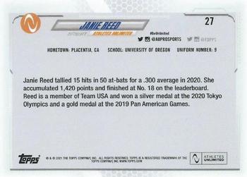 2021 Topps On-Demand Set #8 - Athletes Unlimited Softball #27 Janie Reed Back